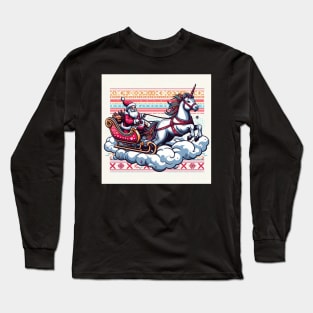 Santa Riding A Unicorn Long Sleeve T-Shirt